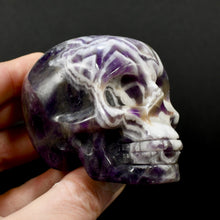 Load image into Gallery viewer, Chevron Dream Amethyst Crystal Skull
