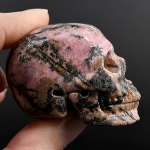 Rhodonite Carved Crystal Skull
