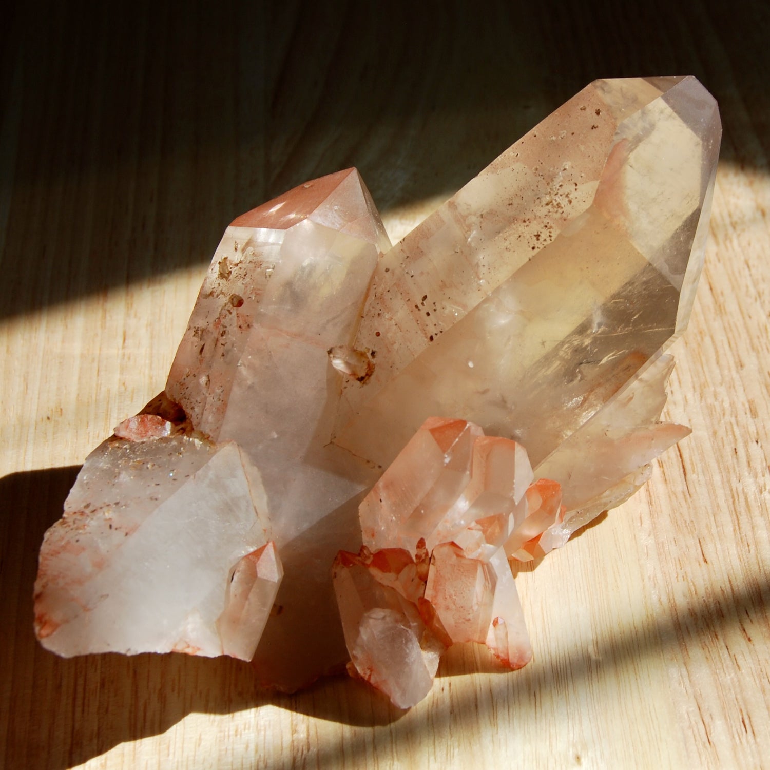 Pink Shadow Smoky Lemurian Seed Quartz Crystal Starbrary Cluster