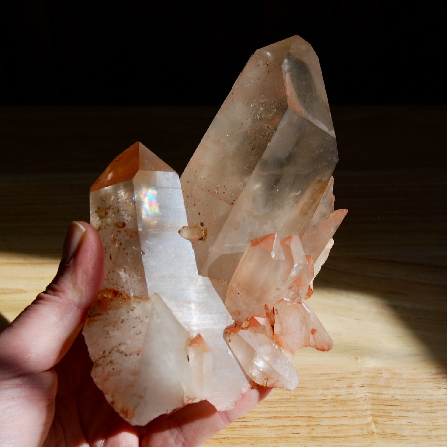 Pink Shadow Smoky Lemurian Seed Quartz Crystal Starbrary Cluster