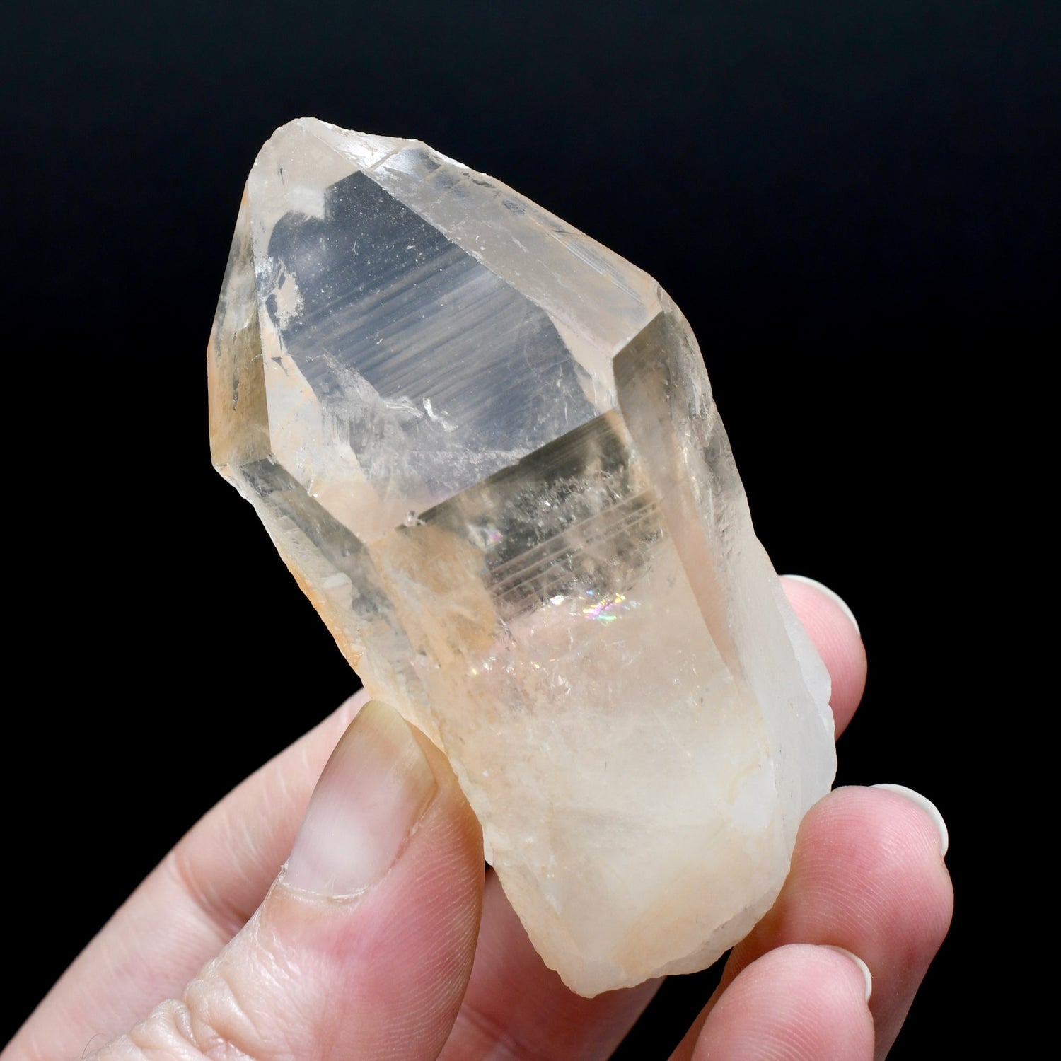 Peach Lemurian Seed Quartz Crystal Master Starbrary Intense Rainbows, Brazil