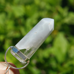 Blue Amphibole Quartz Crystal Pendant for Necklace