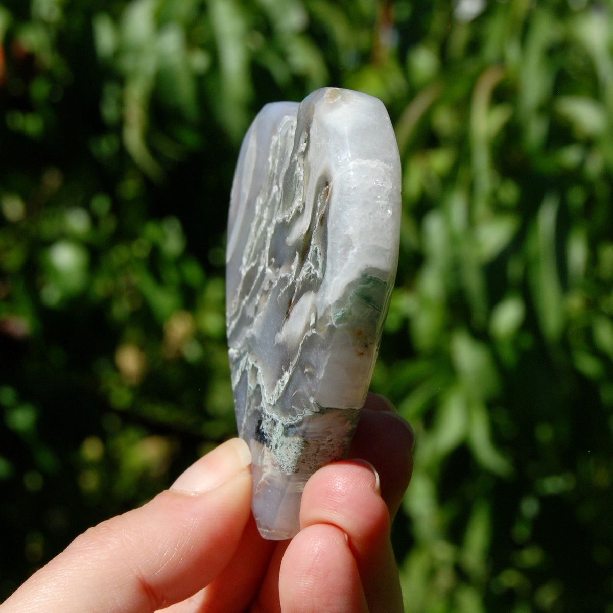 Moss Agate Crystal Heart