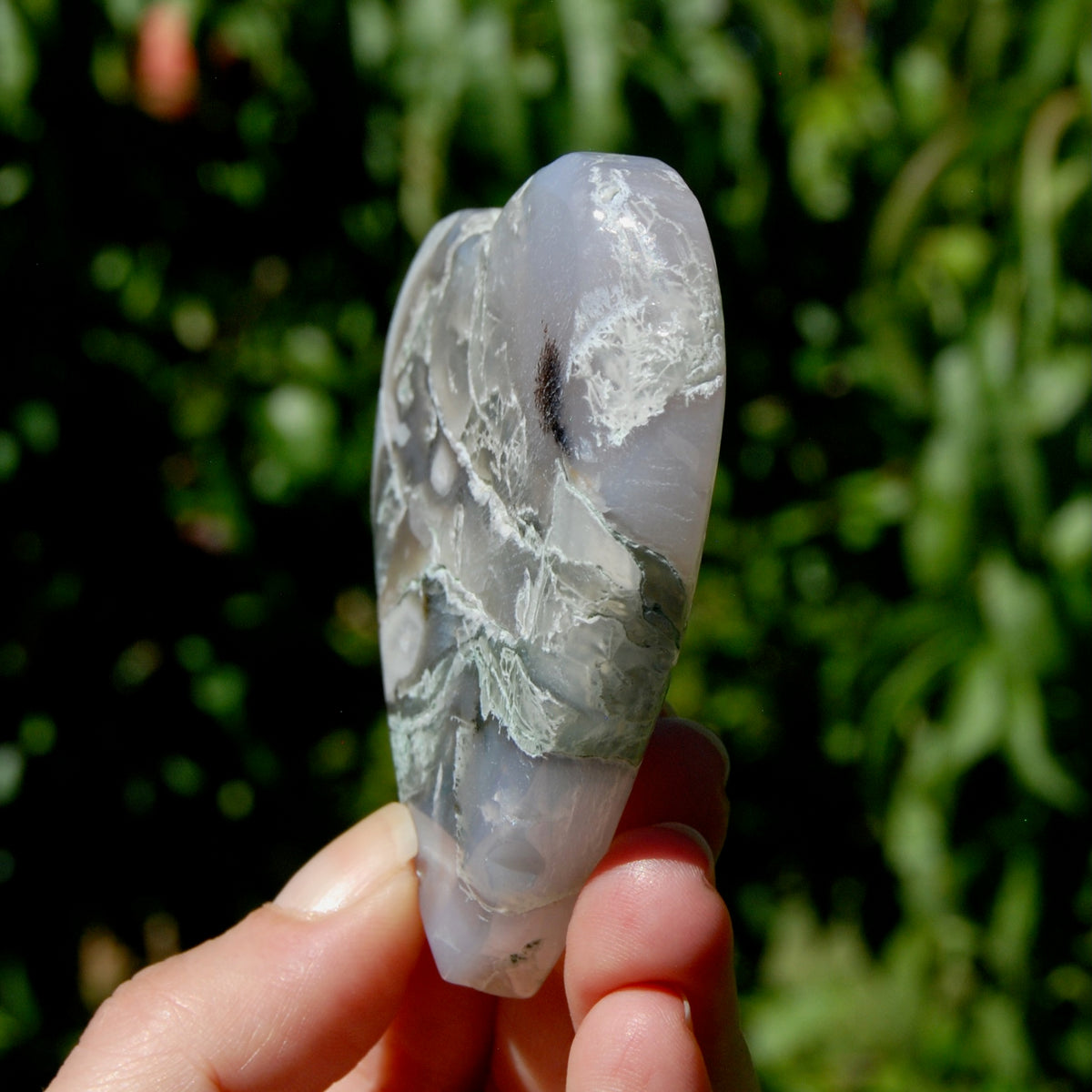 Moss Agate Crystal Heart