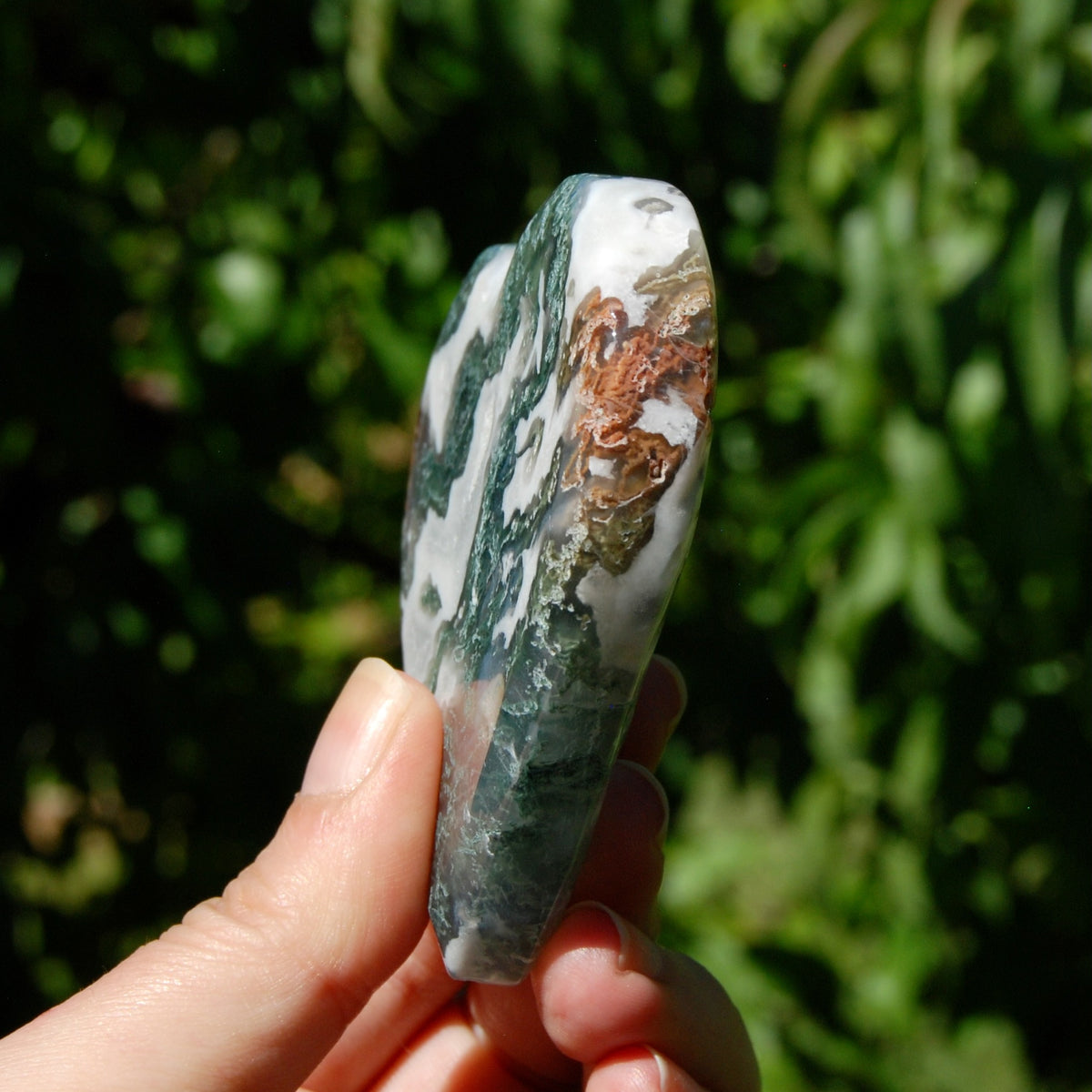 Moss Agate Crystal Heart