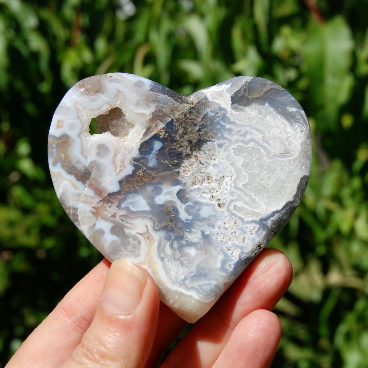 Moss Agate Crystal Heart