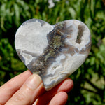 Moss Agate Crystal Heart