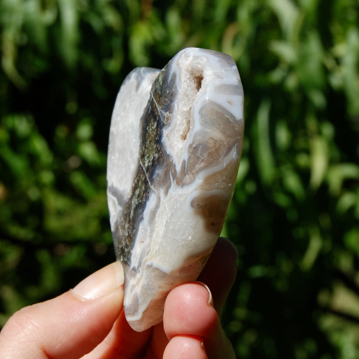 Moss Agate Crystal Heart