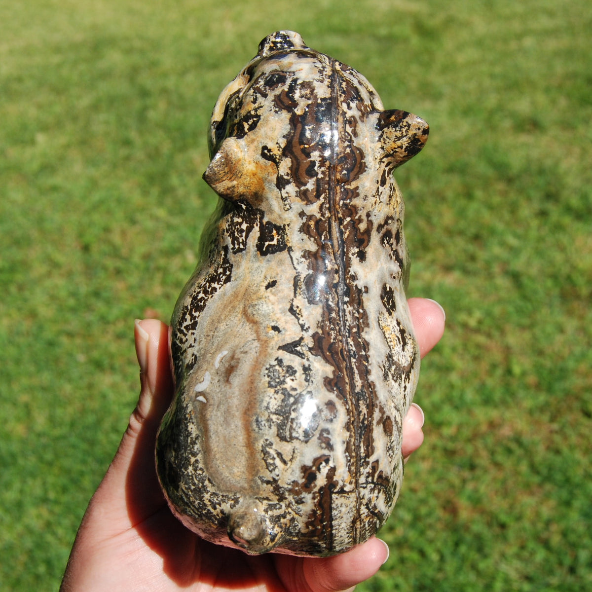 Picture Jasper Carved Crystal Pig