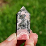 genuine Rhodochrosite Pyrite Gemstone Tower - 1.9" 41g Manifest Love Luck, Healing Crystals, Argentina