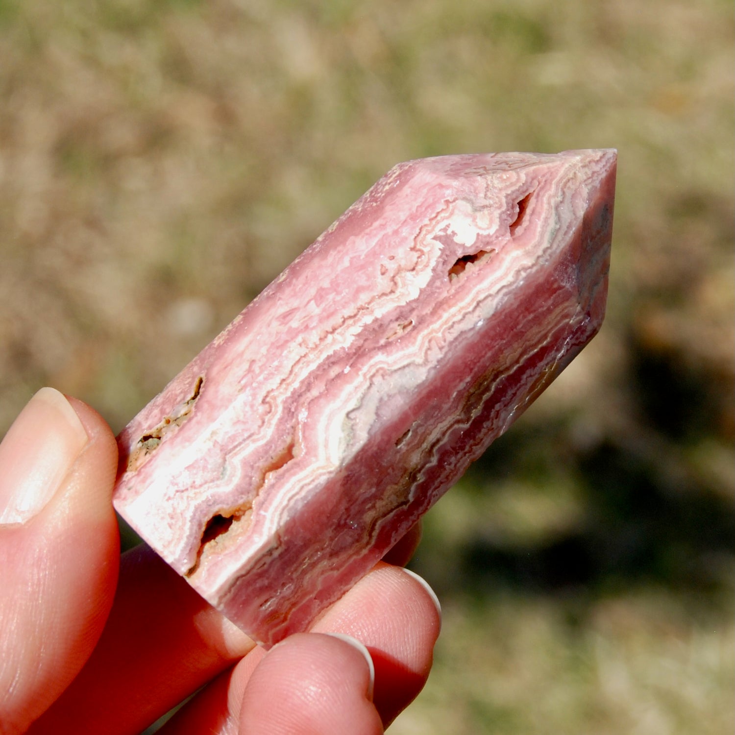 Rhodochrosite Gemstone Tower, Healing Crystals, Love Manifestation, Argentina