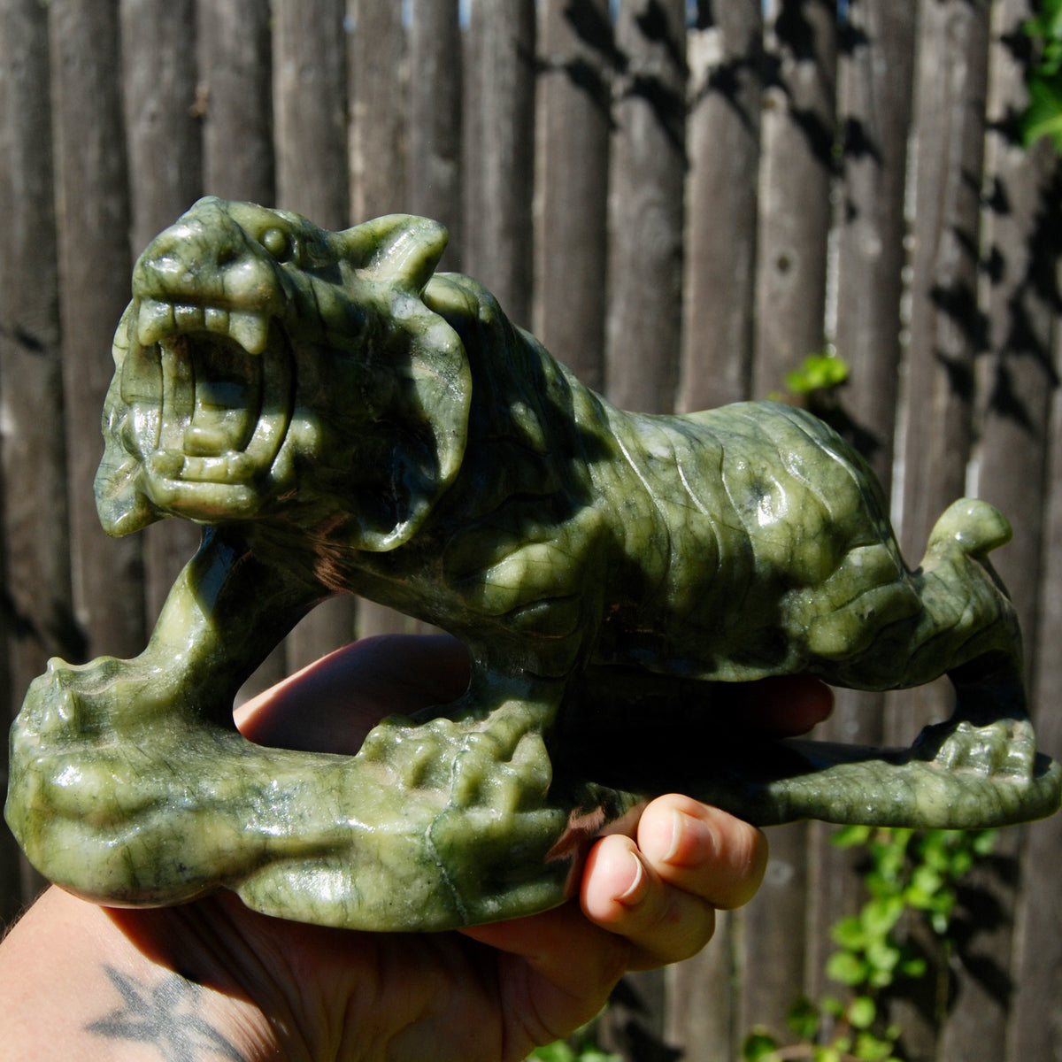 Serpentine Carved Crystal Tiger