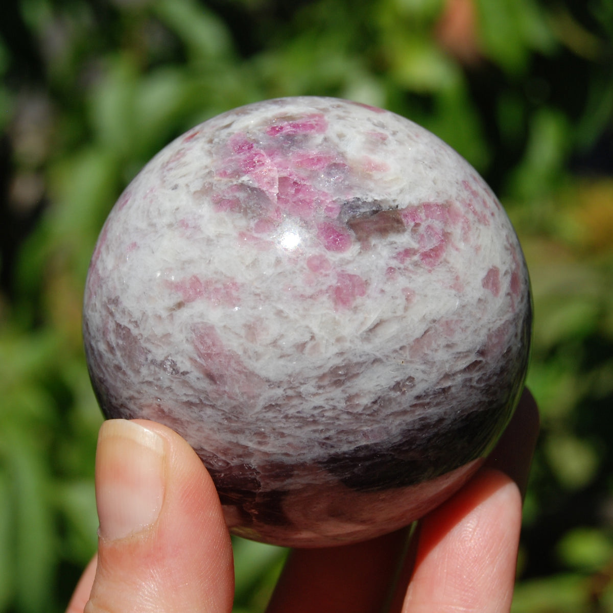 Unicorn Stone Crystal Sphere - Blue Tourmaline (Indicolite) & Lepidolite
