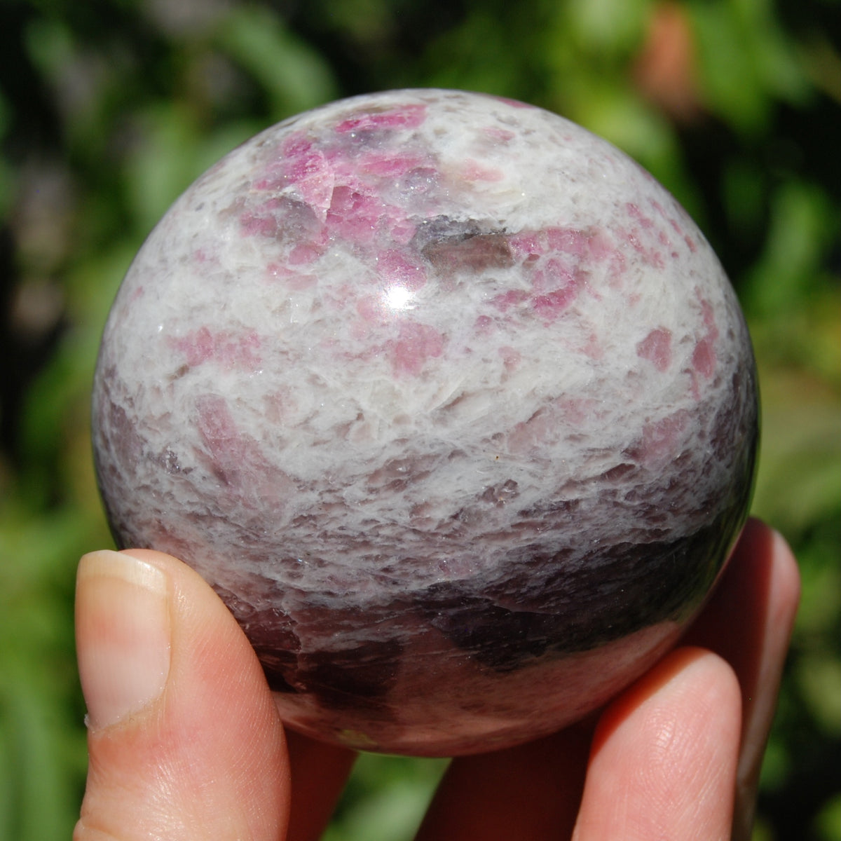 Unicorn Stone Crystal Sphere - Blue Tourmaline (Indicolite) & Lepidolite