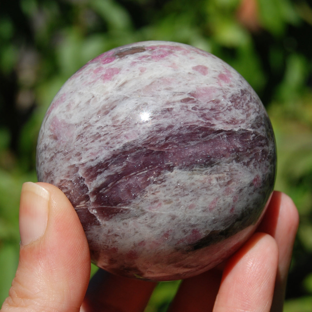 Unicorn Stone Crystal Sphere - Blue Tourmaline (Indicolite) & Lepidolite