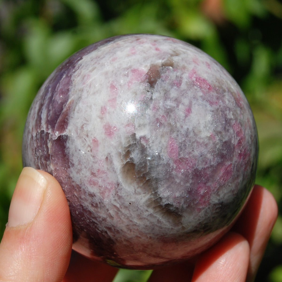 Unicorn Stone Crystal Sphere - Blue Tourmaline (Indicolite) & Lepidolite