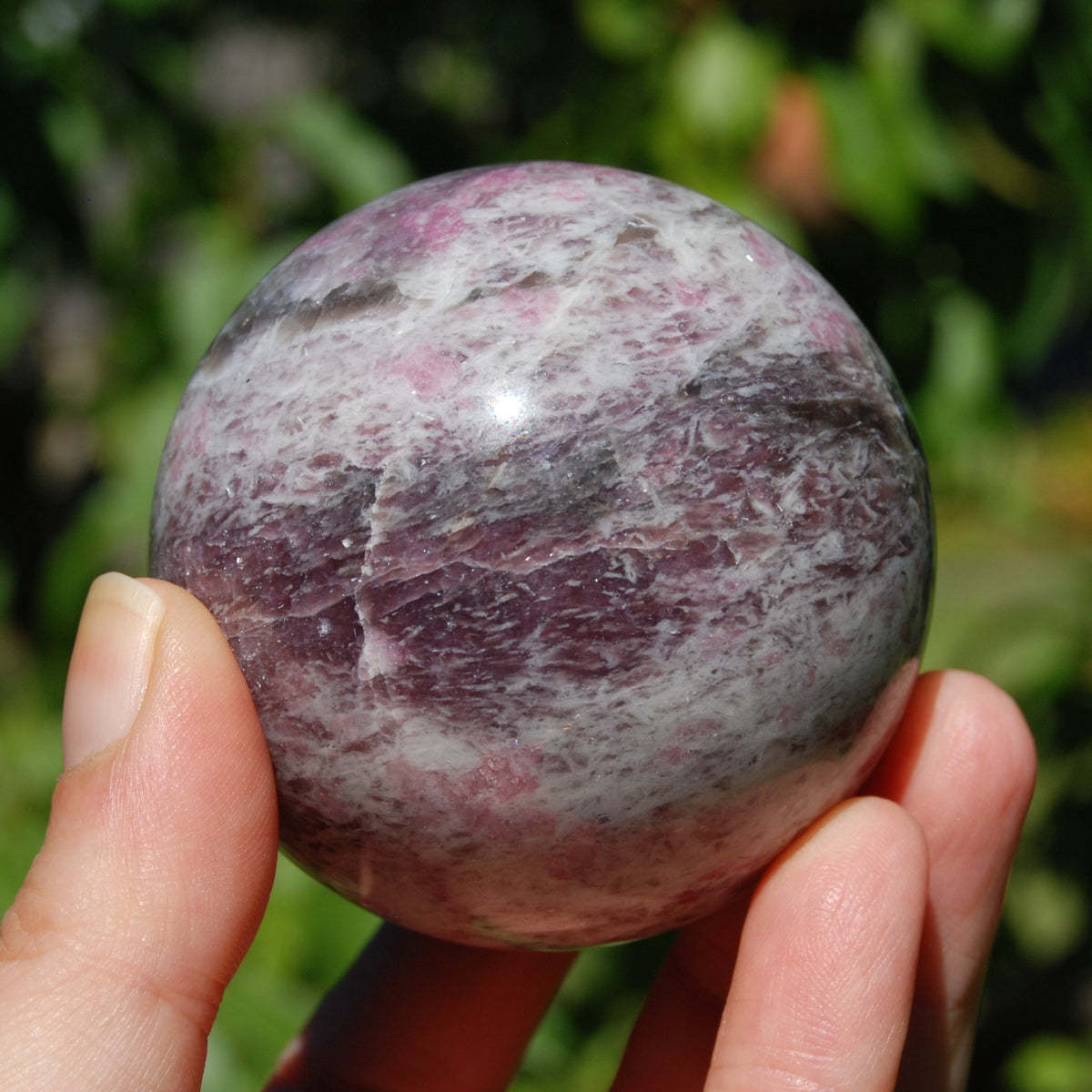 Unicorn Stone Crystal Sphere - Blue Tourmaline (Indicolite) & Lepidolite
