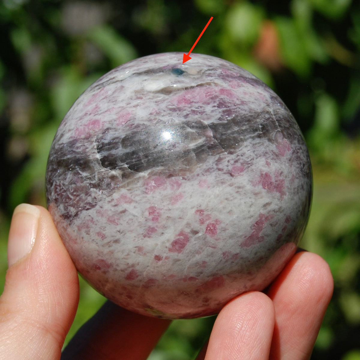 Unicorn Stone Crystal Sphere - Blue Tourmaline (Indicolite) & Lepidolite