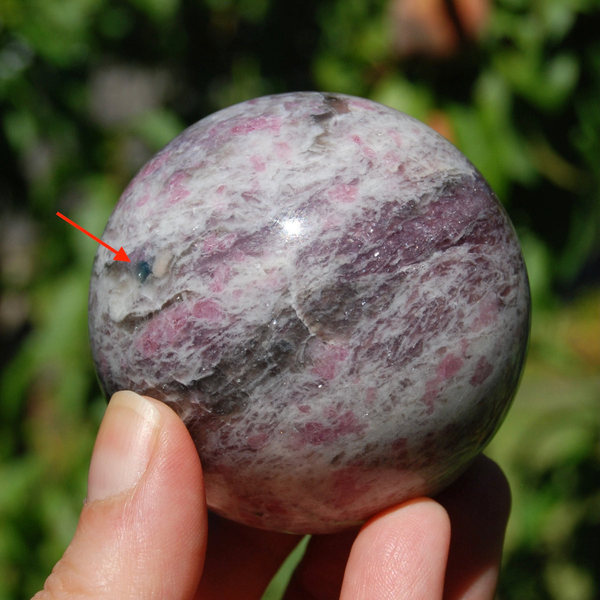 Unicorn Stone Crystal Sphere - Blue Tourmaline (Indicolite) & Lepidolite