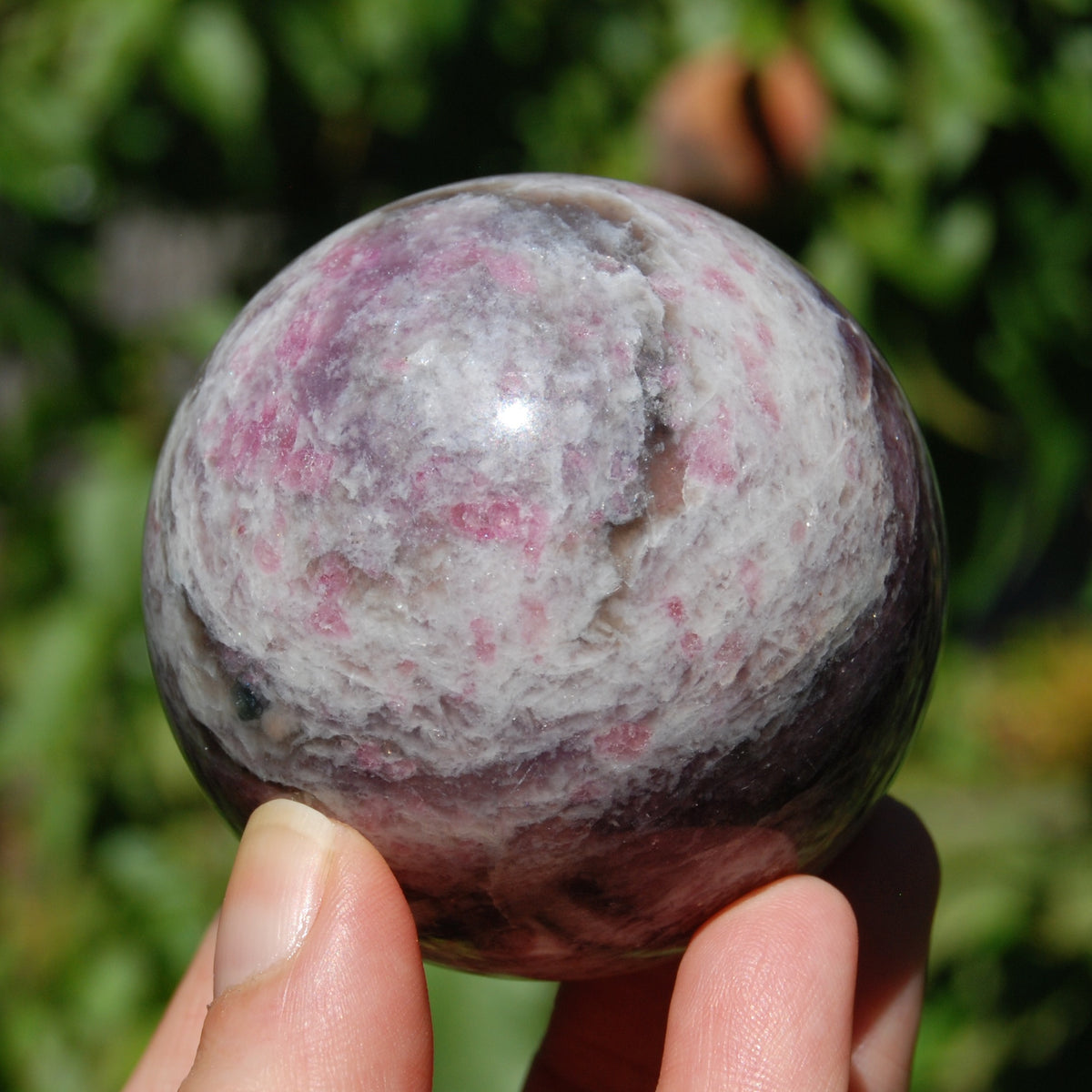 Unicorn Stone Crystal Sphere - Blue Tourmaline (Indicolite) & Lepidolite