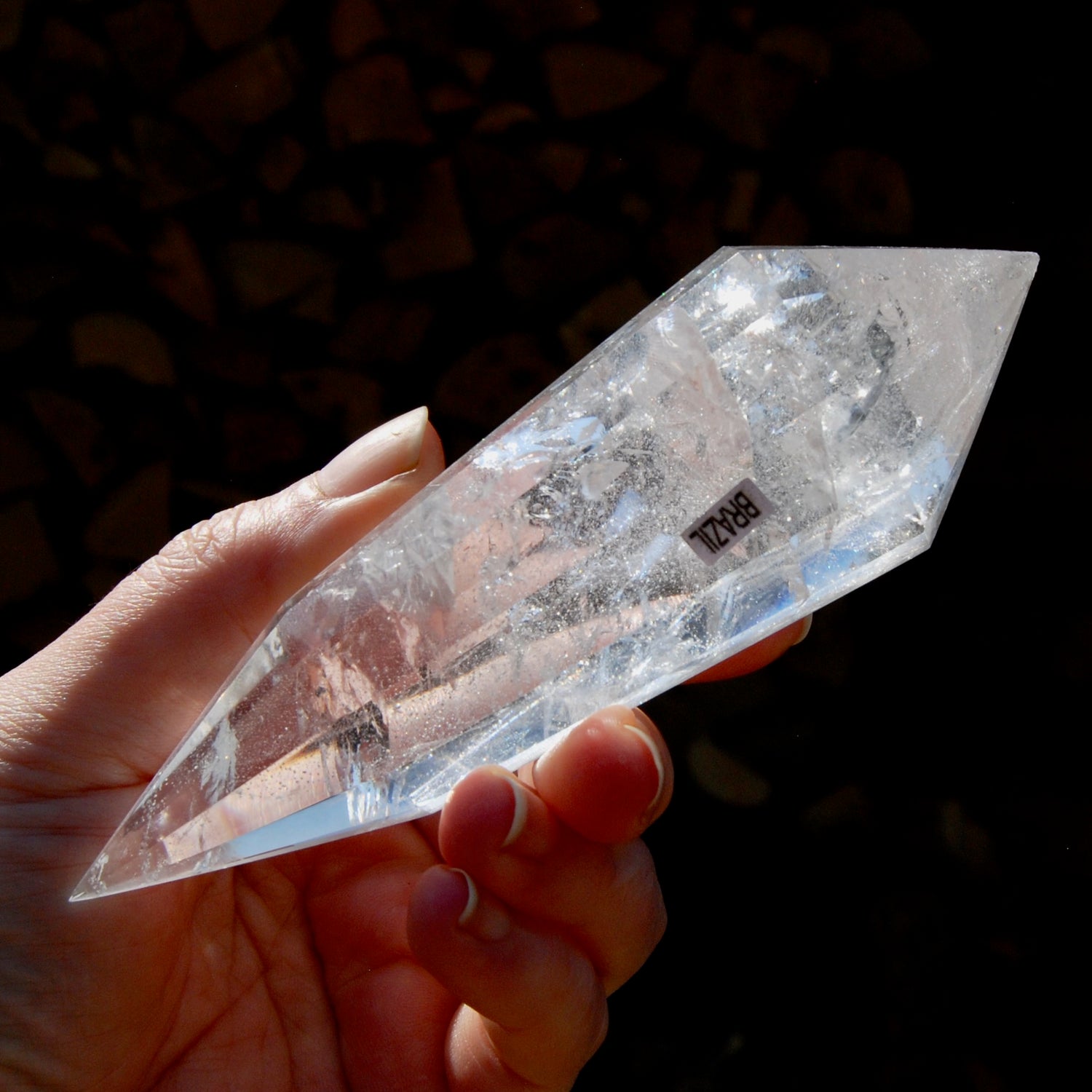 Clear Quartz Vogel Crystal – Rainbow Filled 12 Sided Healing Wand from Brazil