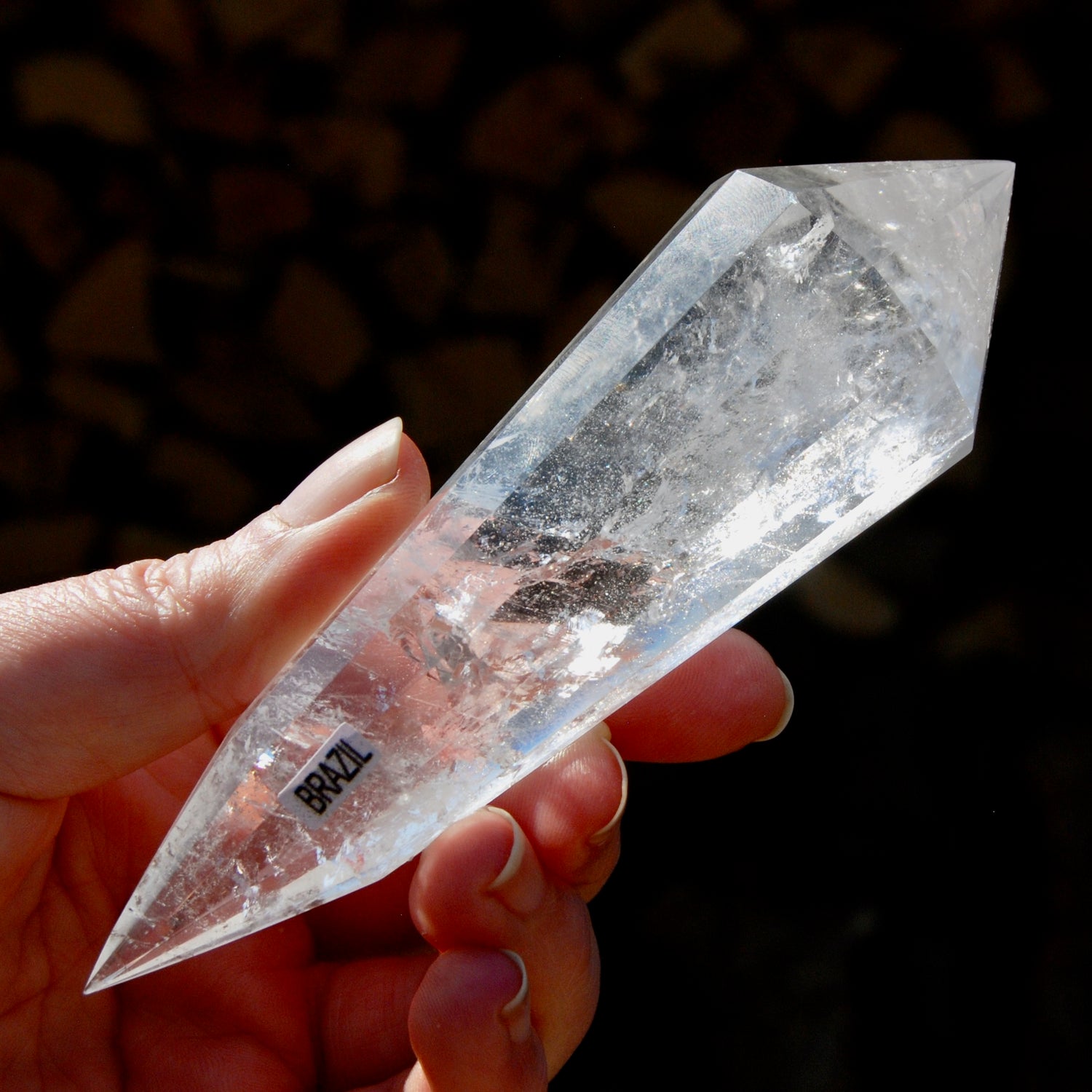 Clear Quartz Vogel Crystal – Rainbow Filled 12 Sided Healing Wand from Brazil