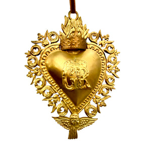 Crowned Gratia Sacred Heart Ex Voto Milagro Ornament