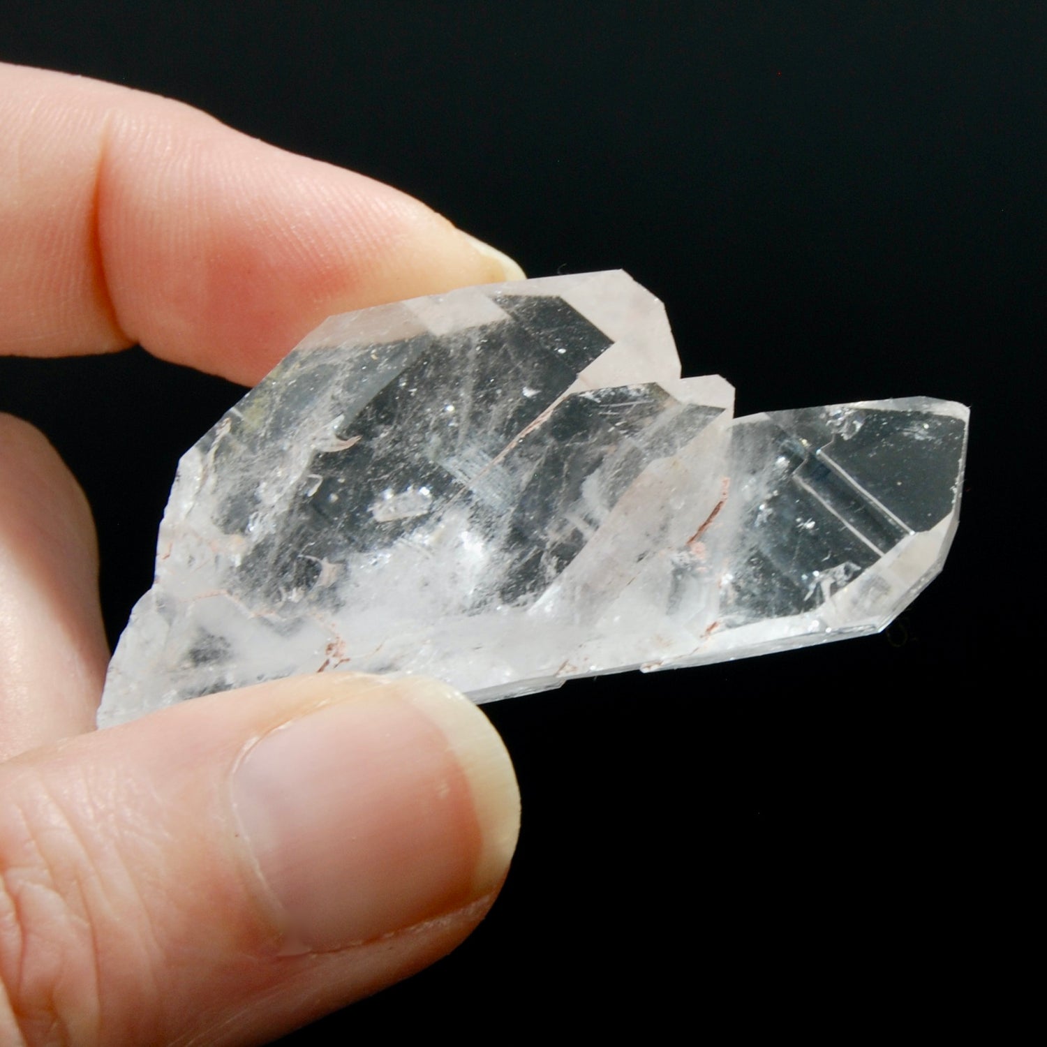 Pink Faden Quartz Crystal Cluster, Colombia