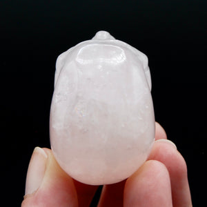 2in Rose Quartz Crystal Skull, Realistic Carved Crystal