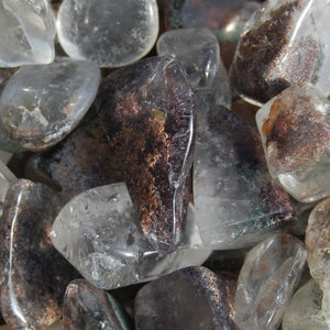 Lodolite Garden Quartz Crystal Tumbled Stones, Small Crystal Set