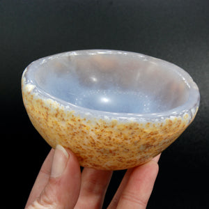 Natural Agate Carved Crystal Freeform Bowl