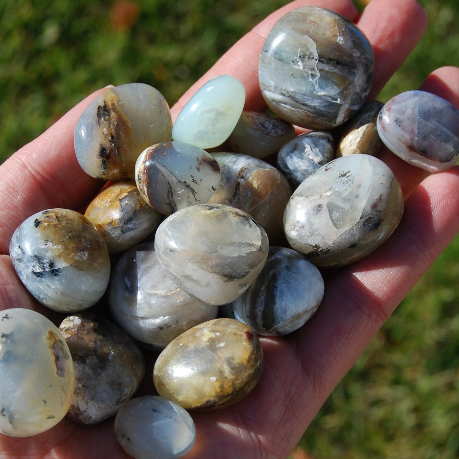 Blue Andean Opal Crystal Tumbled Stones