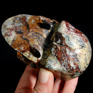 Large Flashy Red Pietersite Carved Crystal Skull