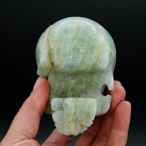 Genuine Aquamarine Carved Crystal Skull