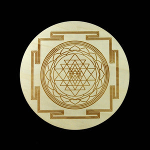 12in Large Wood SRI YANTRA Crystal Grid Sacred Geometry