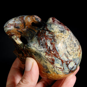 Large Flashy Red Pietersite Carved Crystal Skull