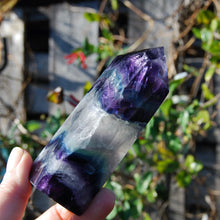 Load image into Gallery viewer, Chunky Fluorite Crystal Tower, Large Blue Purple Fluorite Tower
