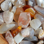 6pcs Sakura Flower Agate Tumbled Stones