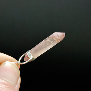 DT Pink Lithium Lemurian Seed Crystal Dreamsicle Pendant for Necklace, Brazil