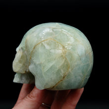 Load image into Gallery viewer, Genuine Aquamarine Carved Crystal Skull

