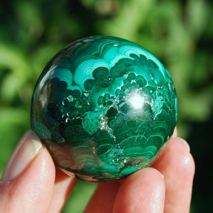 Natural Malachite Crystal Sphere, Congo
