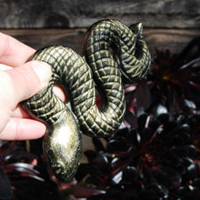 Load image into Gallery viewer, XL Gold Sheen Obsidian Carved Crystal Snake
