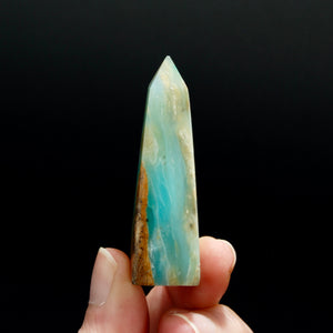 Blue Andean Opal Crystal Tower, Natural Andean Blue Opal Gemstone, Peru