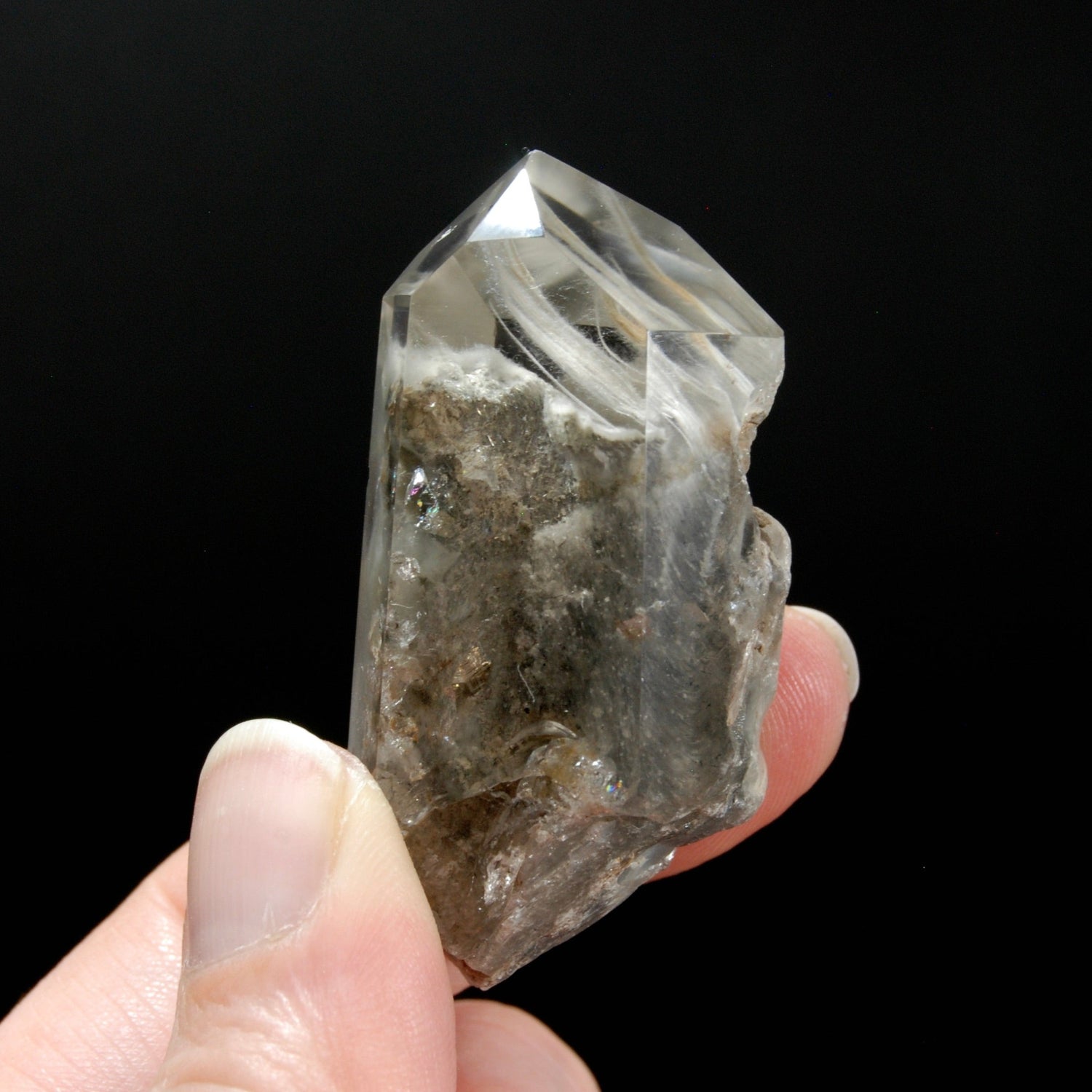 RARE Blue Amphibole Quartz Crystal Freeform, Polished Blue Angel Phantom Quartz, Brazil b9
