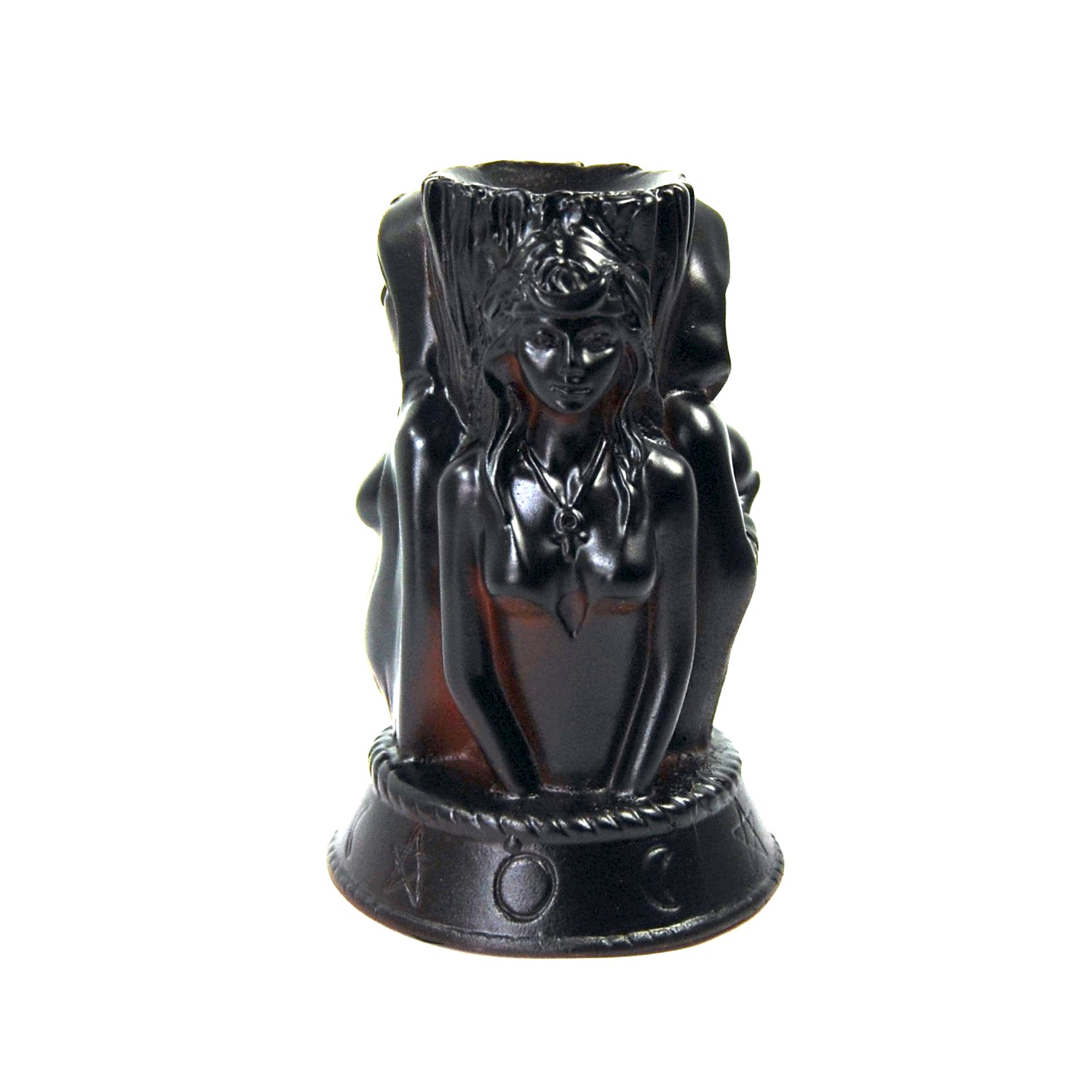 3.5in Maiden Mother Crone Crystal Sphere Stand, Moon Phase Crystal Ball Holder