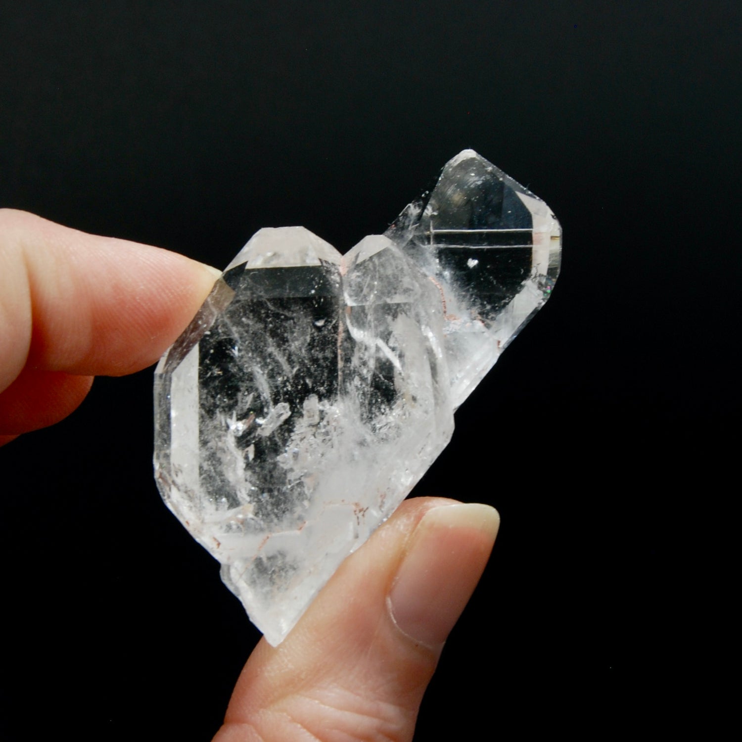 Pink Faden Quartz Crystal Cluster, Colombia