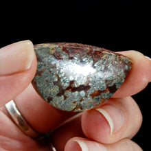 Load image into Gallery viewer, Marcasite Red Agate Matrix Freeform Half Circle Cabochon, Indonesia
