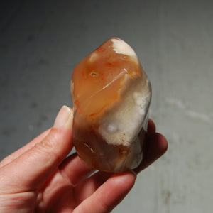 Flower Agate Carved Crystal Flame 