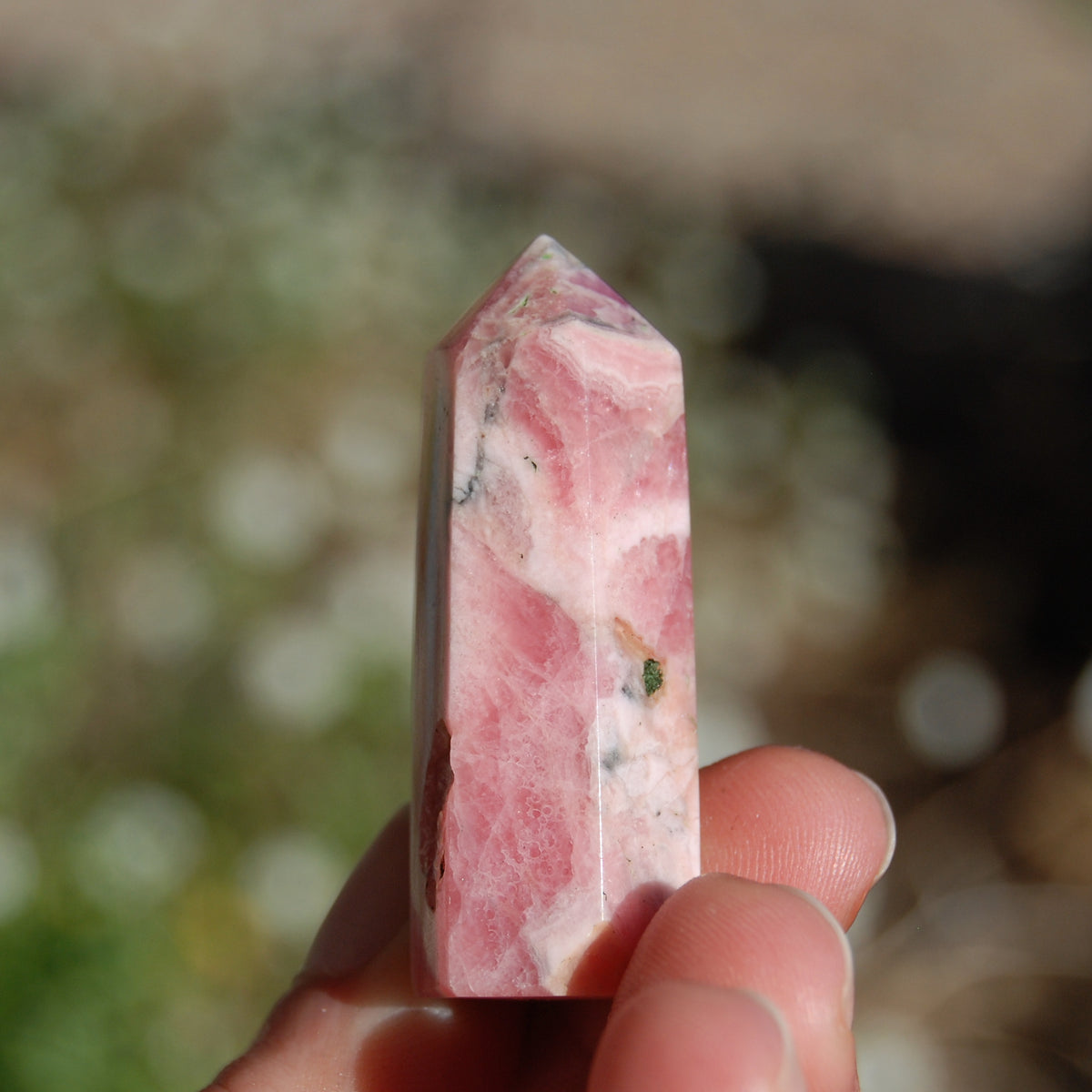 Rhodochrosite Crystal Gemstone Tower