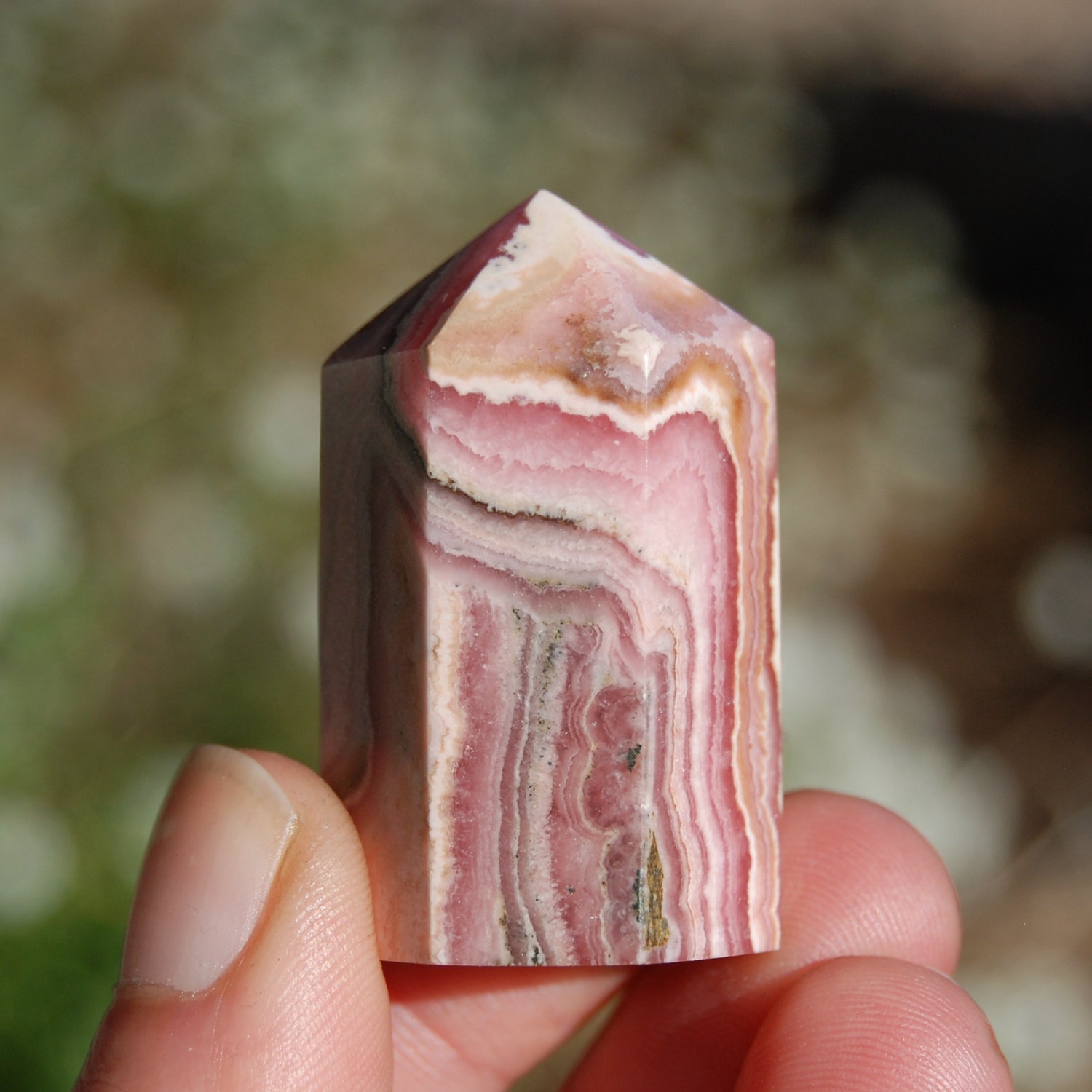 Rhodochrosite Crystal Gemstone Tower